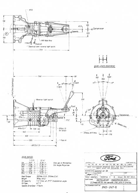 MT75 Gearbox Dimensions